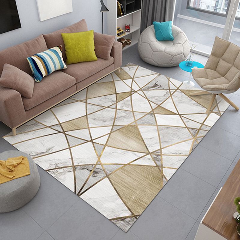 Trendy binnentapijt met marmeren print Veelkleurige eenvoud Polyester binnentapijt Antislip achtervlaktapijt voor woondecoratie