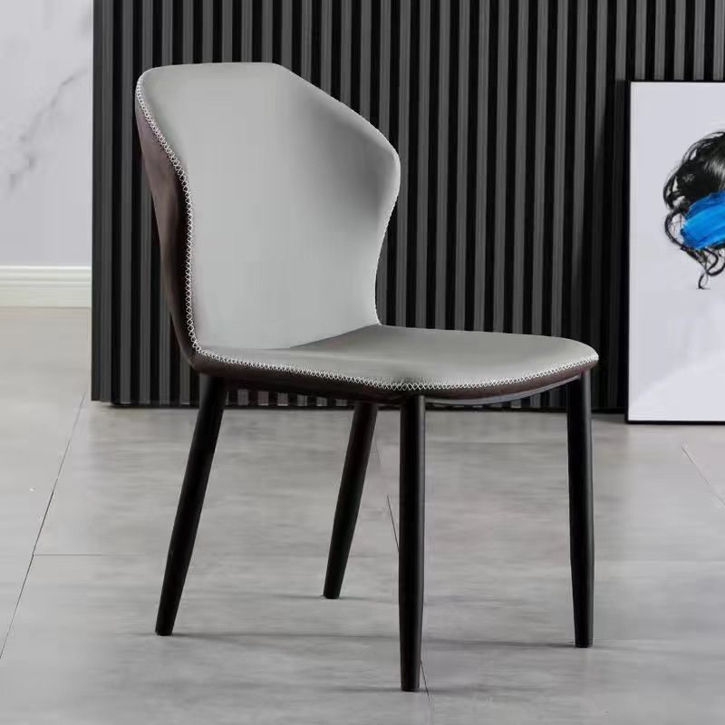 Chaise d'appoint de maison scandinave, chaise d'intérieur à oreilles en métal, sans accoudoirs, pour salle à manger