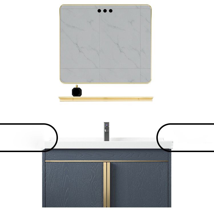 Contemporary Wall Mount Bath Vanity Mirror Cabinet Vanity Cabinet with Storage Shelving