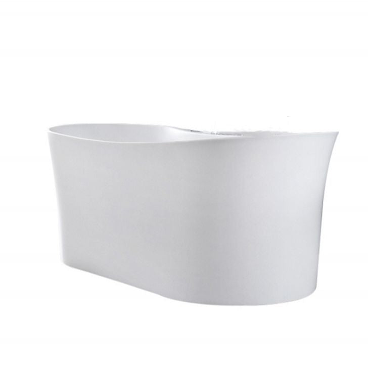 Acrylic Freestanding Bathtub Oval Modern Back to Wall Soaking Bath