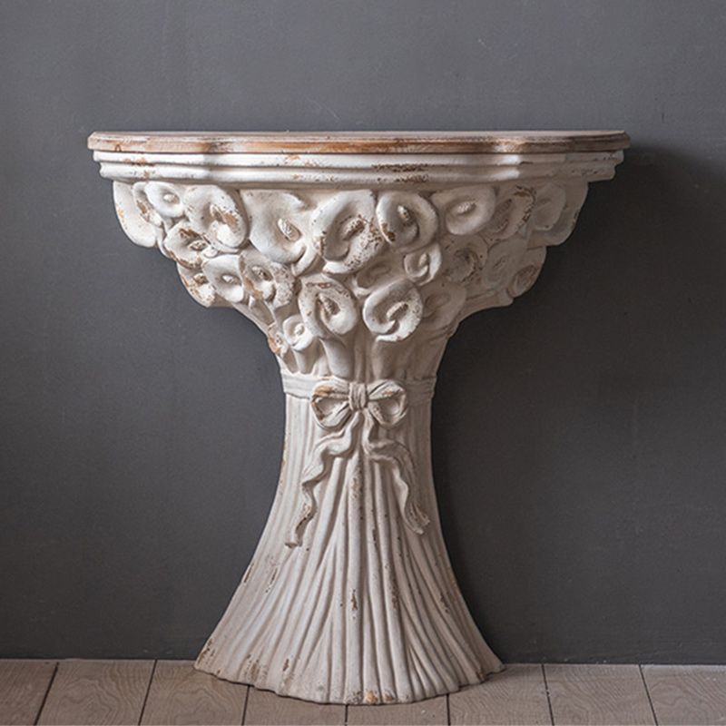 French Country Corner Table Wood Pedestal Round Accent Side Table