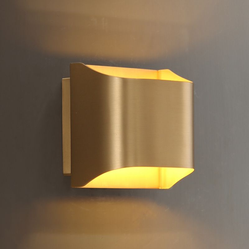 Rectangular Brass Sconces Wall Lights Modern Style 1-Light Wall Sconce Light Fixtures
