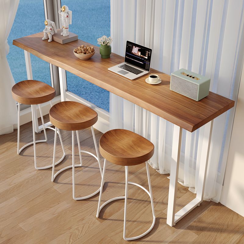 Contemporary Bar Table Set 1/4 Pieces Solid Wood Counter Height Set