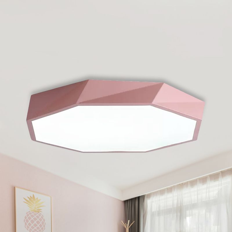Acryl achthoekige inbouwlamp Macaron LED-plafondlamp voor kinderslaapkamer met snoepkleur