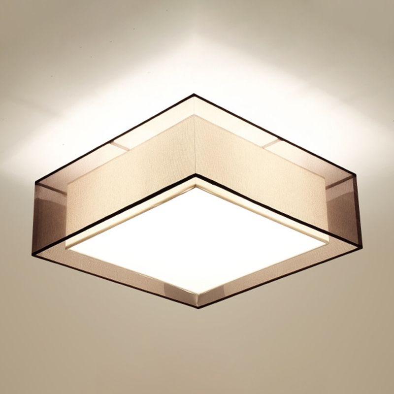 Brown Fabric Ceiling Light Multi Lights Ceiling Mount Light for Living Room