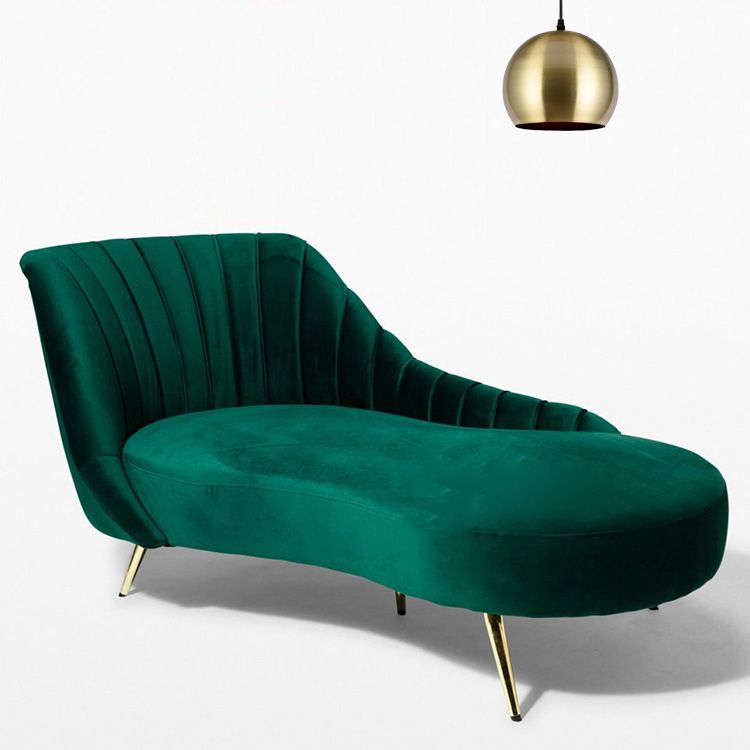 Living Room Rolled Arms Chaise Lounge Modern Velvet Chaise with Upholster