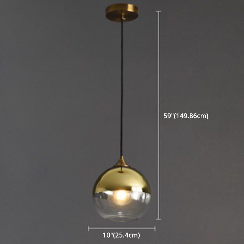 Post-Modern Minimalist  Design Hanging Lamp 1 Light  Globe Glass Shade Pendant Light
