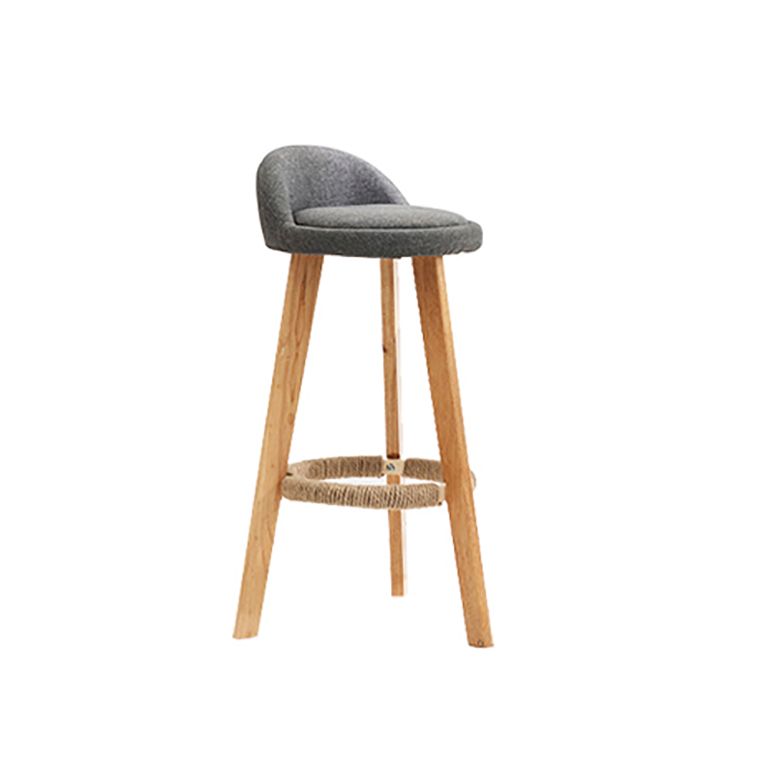 Scandinavian Upholstered Footrest Barstool Matte Finish Wood Bristol Stool