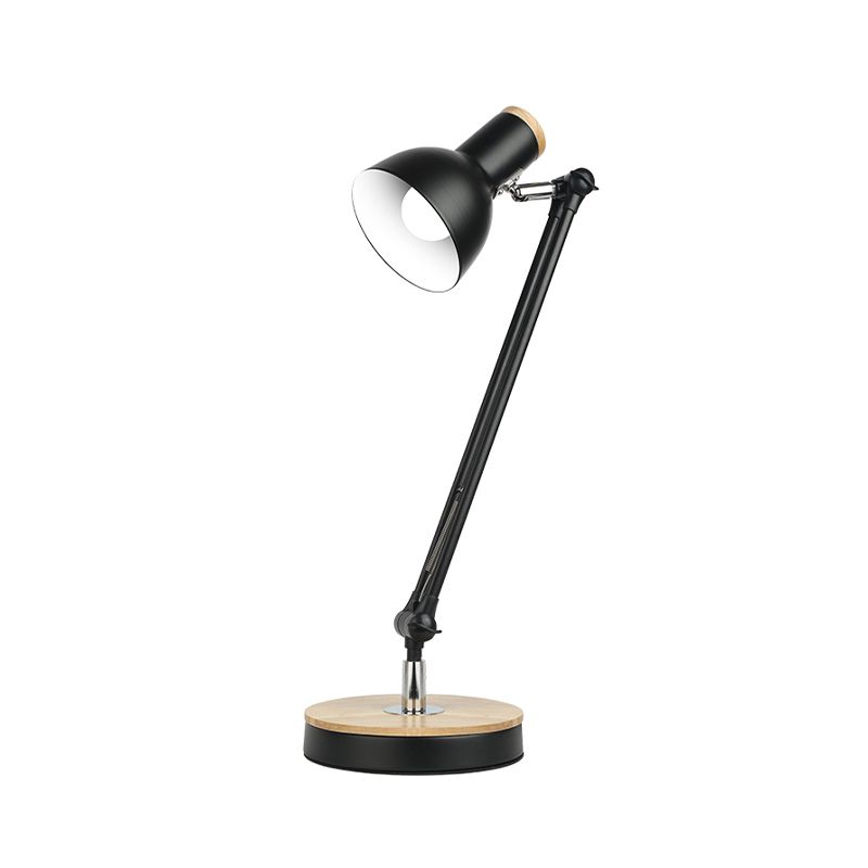 1 Light Metal Desk Lighting Loft Style Matte Black/White Dome Shade Flexible Indoor Desk Lamp