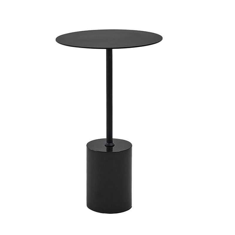 Black End Slide Table Round Living Room Pedestal Marble Corner Table