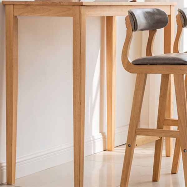 Modern Rectangle Bar Table Solid Wood Counter Height Bar Dining Table with 4 Legs