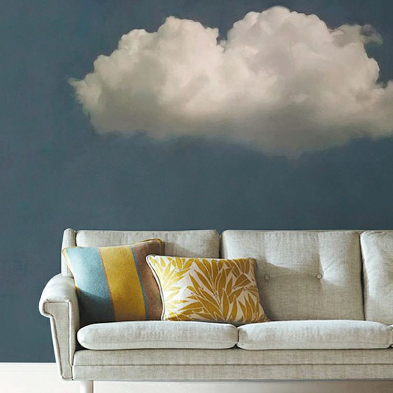 Non-Woven Waterproof Mural Wallpaper Simple Cloud Patterned Wall Decor for Living Room