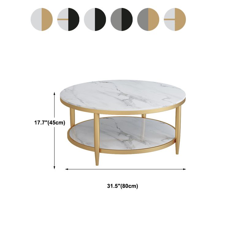 4 Legs Slate Coffee Table Round Coffee Table for Living Room