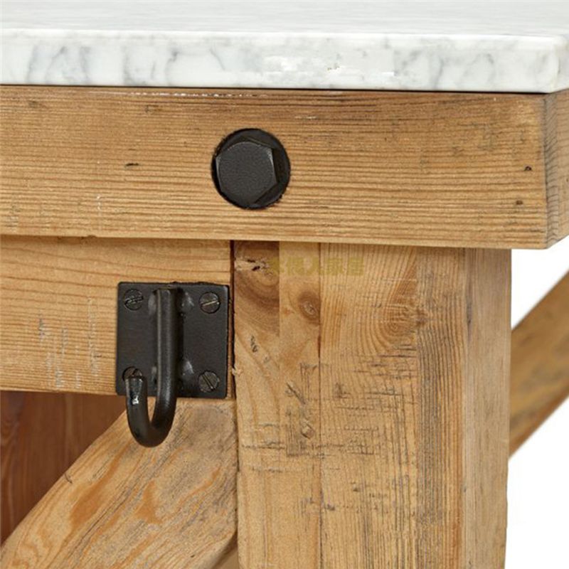 Modern Style Rolling Kitchen Cart Wood Rectangular Kitchen Island Cart with Towel Rack