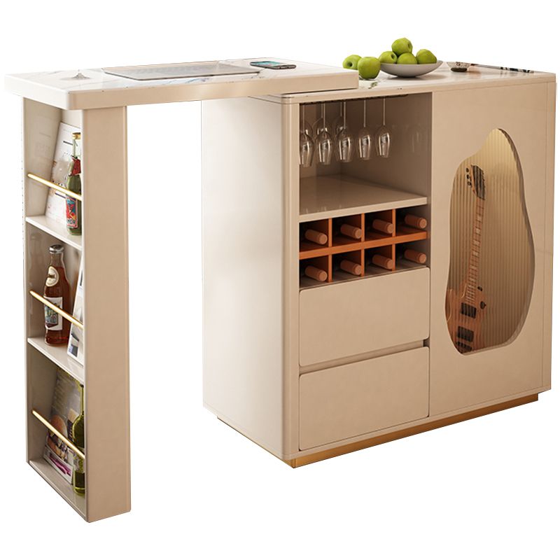 Contemporary Style Rectangle Bar Height Pub Table for Living Room