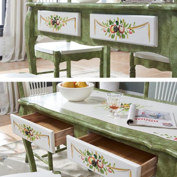 Mid-Century Modern Dining Table Rectangle Solid Wood Dining Table for Home Use