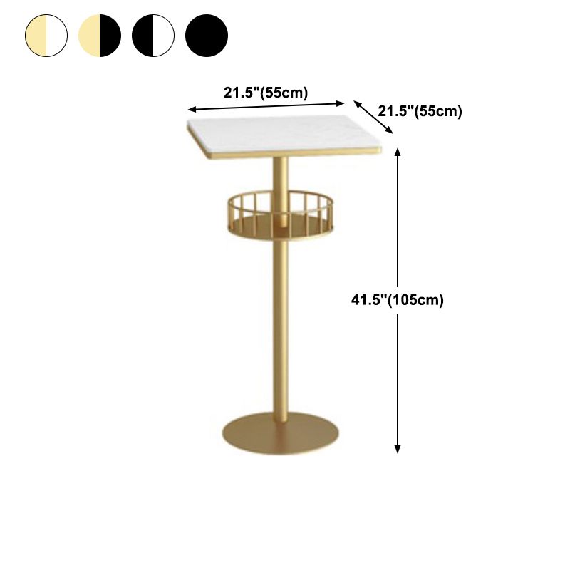42-inch Height Cocktail Bar Table Modern Metal Base Bar Height Storage Table