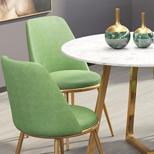 Glam 1/4/5/6 Pieces Dining Set Round Stone Dining Table for Dining Room