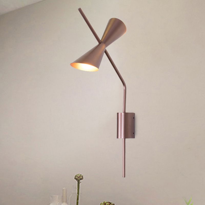 Contemporary Horn Shape Wall Light Rose Gold Small Wall Lamp in Rose Gold for Boutique Stairway