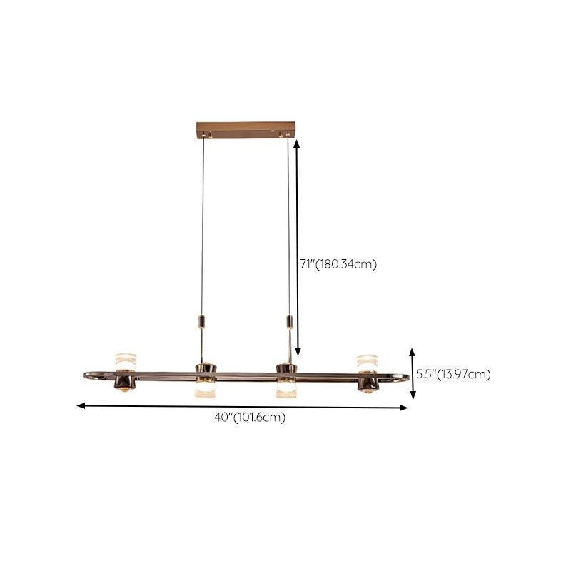 Modern Hanging Light Metal Island Light Fixture in Black for Dining Room