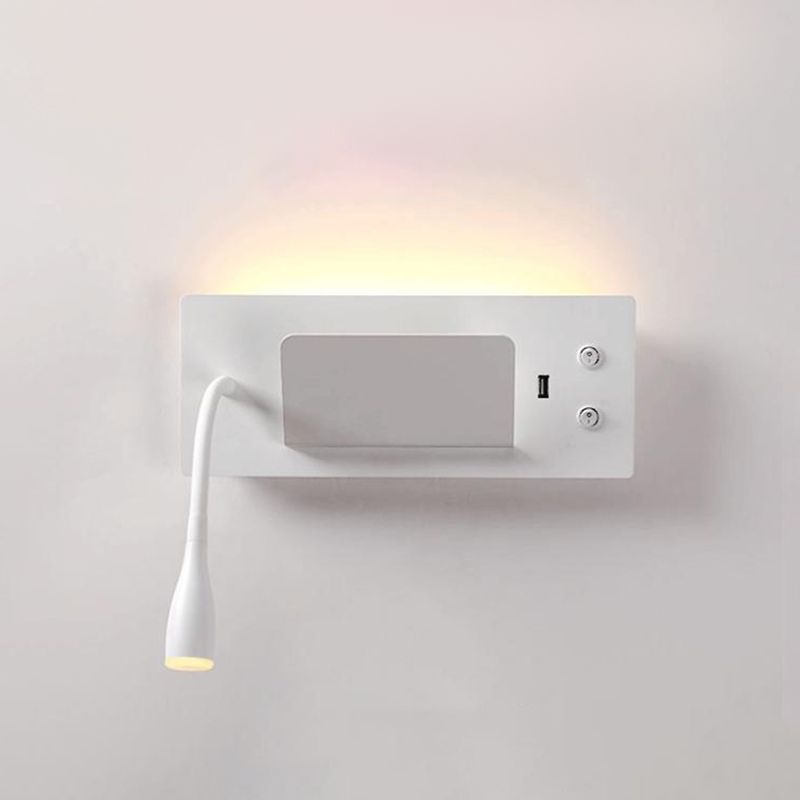 Moderner Stil Geometrischer Wandmontagelampe Metall 2 Lichter Lesen Wandlampe