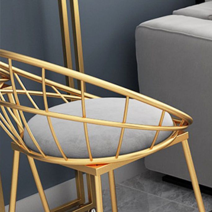 Glam Oval Bar Set Storage 1/2/3 Pieces Stone Counter Height Set in Gold