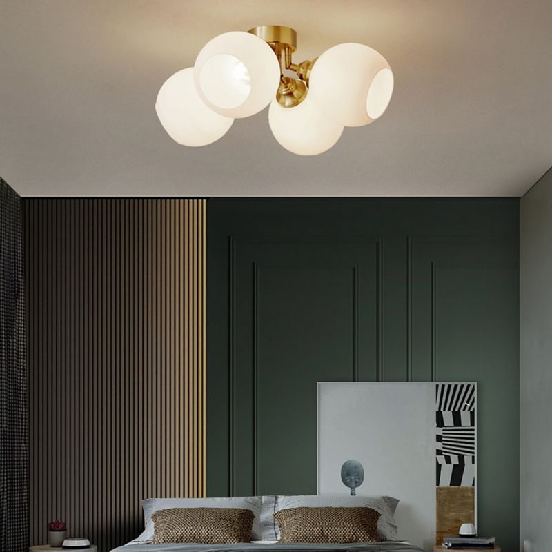 Luz de techo esférico múltiple iluminación de techo de vidrio de estilo moderno para sala de estar