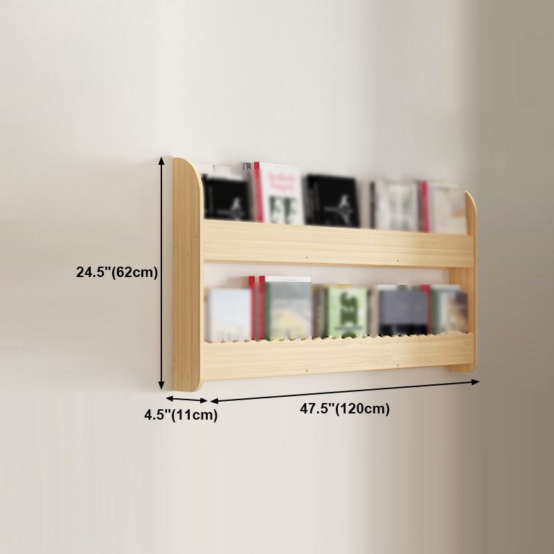 1/2/3/4-Shelf Modern Wall Unit Bookshelf Natural Pine Wood Bookshelf