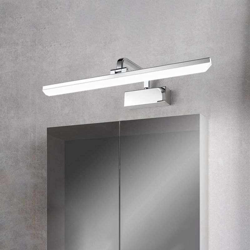 Metal Linear Shade Mirror Wall Lights Modern 1 Head Wall Mount Fixture for Lavatory