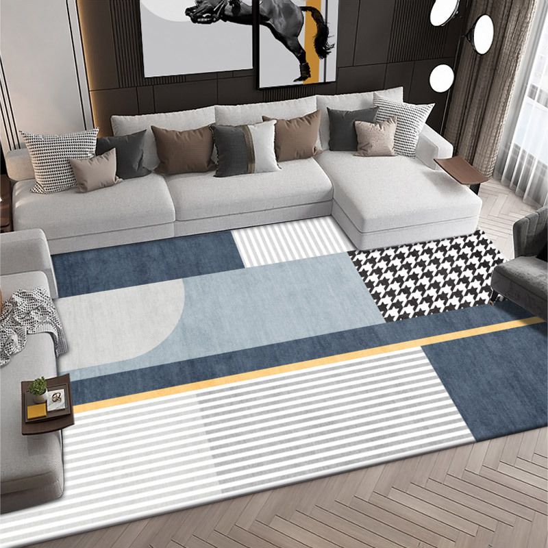 Orange Nordic Rug Polyester Color Piece Rug Non-Slip Backing Rug for Drawing Room