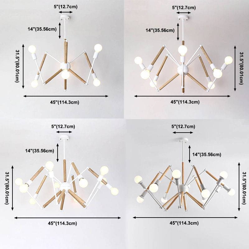 Spider Chandelier Pendant Light Modern Multi-Head Beige Bronze Chandelier Lamp for Restaurant