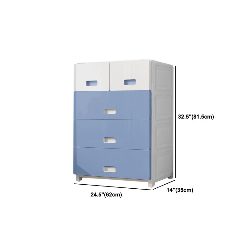 Modern Style Non-Hanging Armoire Plastic Home Cabinet with Drawers