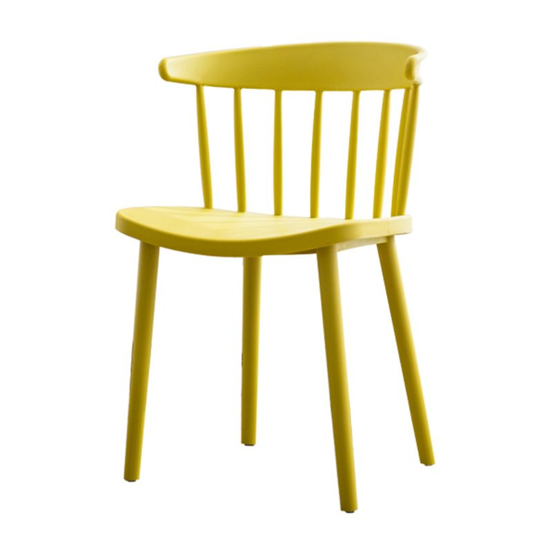 Scandinavian Style Plastic Dining Armless Chair Windsor Back Side Chair for Home Use