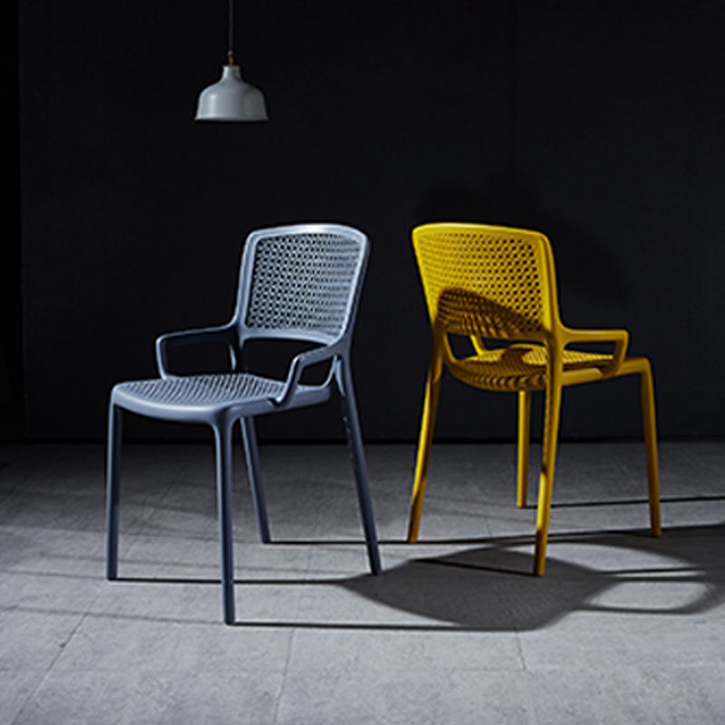 Contemporary Side Plastic Dining Room Chair Open Back Dining Side Chair for Home Use
