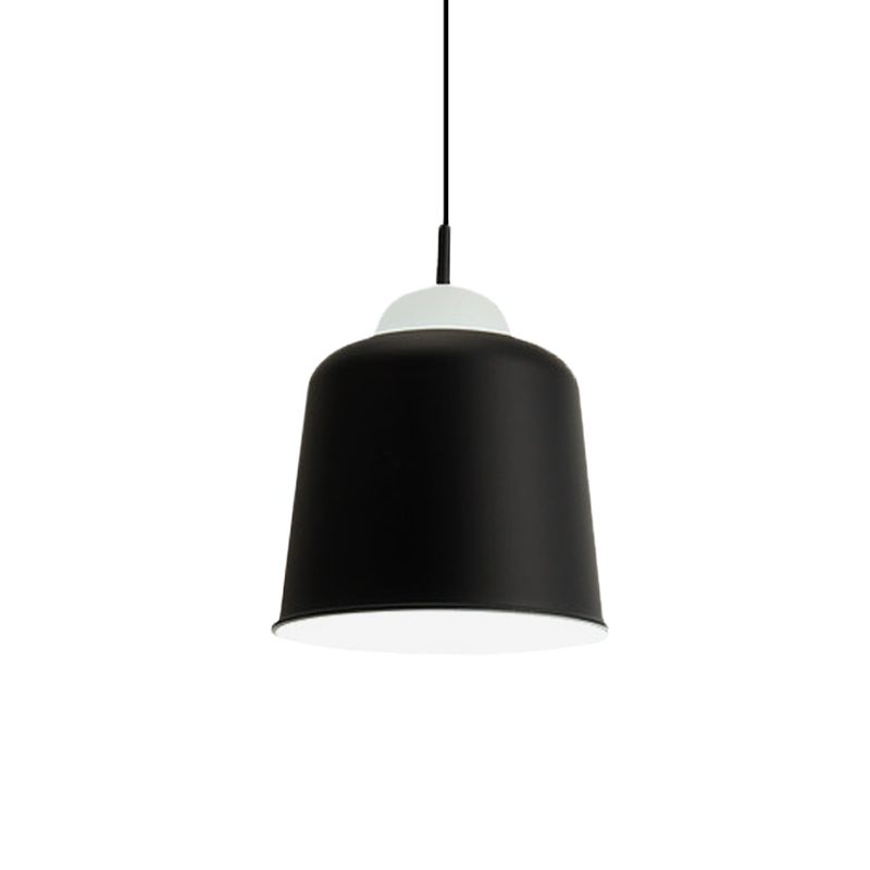 Luz de suspensión de metal luz simple estilo simple lámpara colgante de estudio negro/gris/blanco para sala de estudio