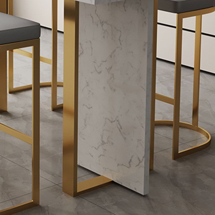 Indoor Modern Pub Dining Set 1/2/5 Pieces White Stone Top Bar Pub Table Set