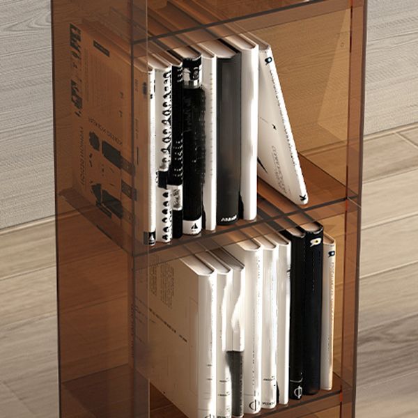 10"W Bookshelf Glam Style Closed Back Acrylic Bookcase for Office Home Study Room