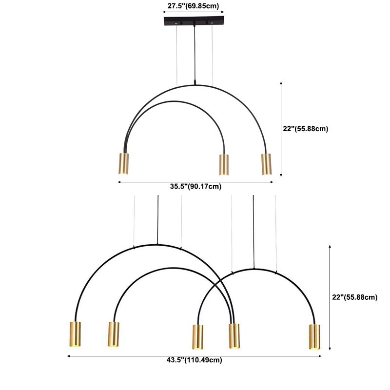 Cilindros de cilindro de estilo contemporáneo Pendientes de metal Pendientes de metal Lights Lights