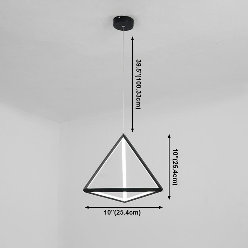 Driehoek hanger lamp hedendaagse stijl lineaire vorm metallic hangend licht