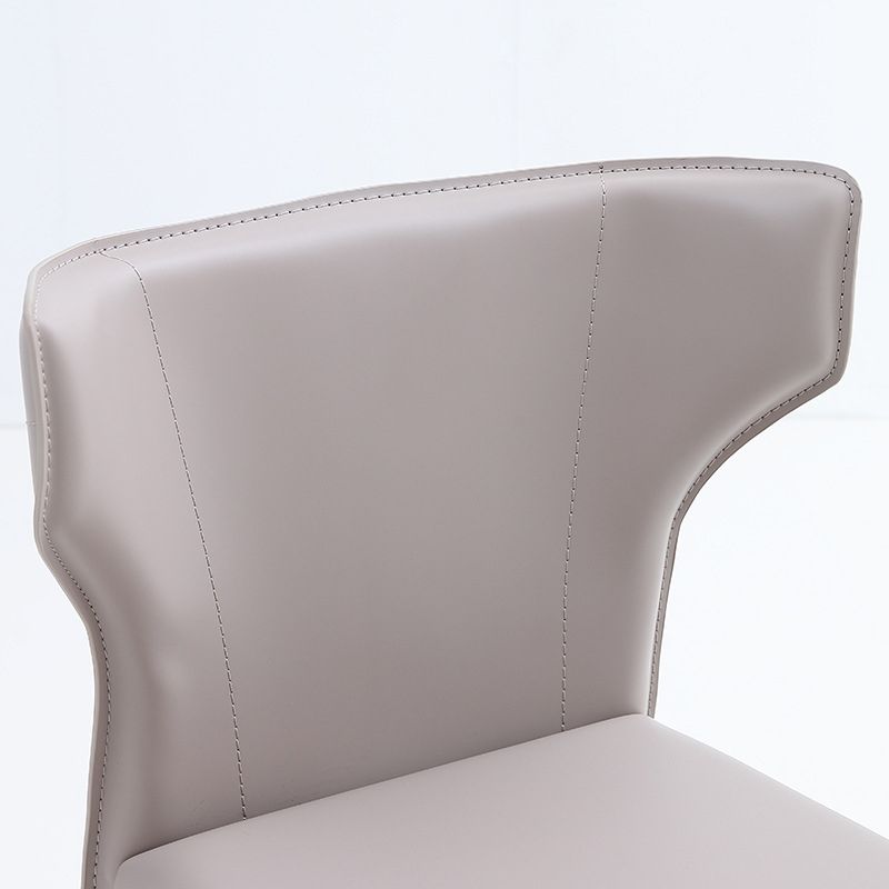 Glam Leather Counter Height Stools Low Back Bar Stools for Indoor