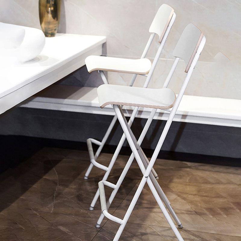 Nordic Wood Folding Barstool Simple Indoor Tall Stool with Square Seat, 1 Piece