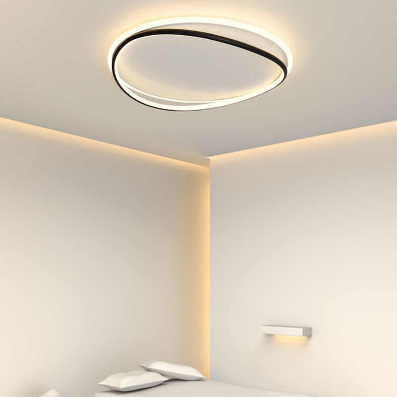 Acrylic LED Linear Ceiling Light in Modern Concise Style Wrought Iron Flush Mount