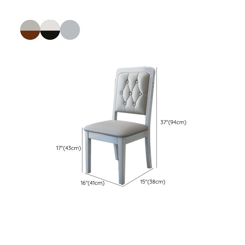 Modern Tufted Dining Chair Open Back Armless Chair for Dining Room