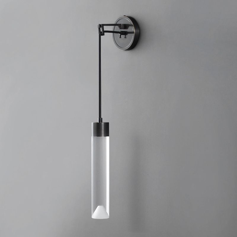 Contemporary Wall Sconce Cylinder Crystal Sconce Lighting for Bedroom