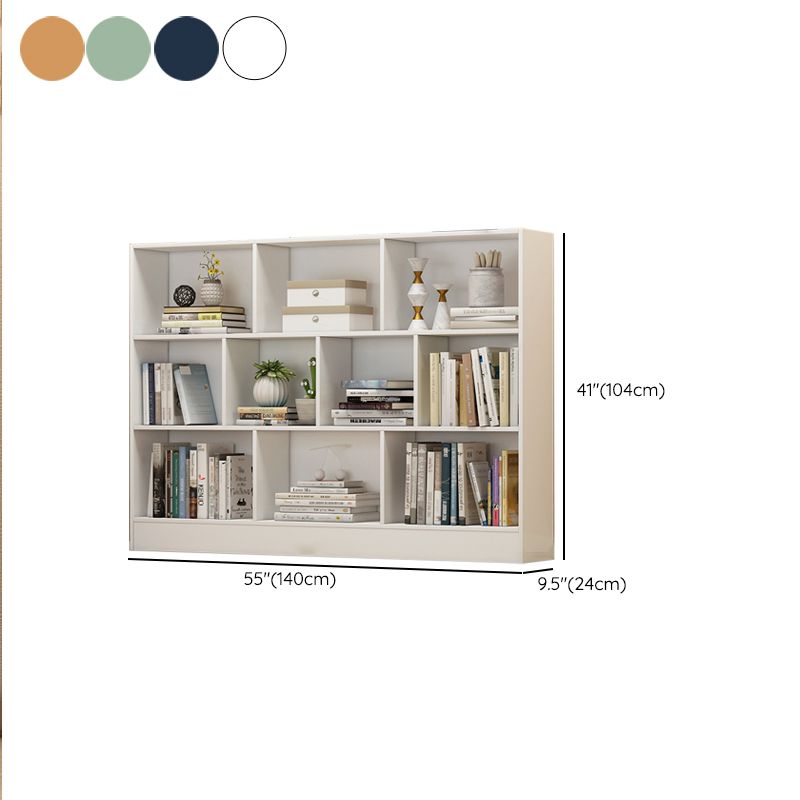 Floor Closed Back Bookshelf Modern Engineered Wood Shelf Bookcase for Home