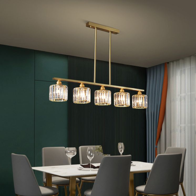 Cilindro illuminazione dell'isola Crystal Contemporary Simplicity Fissature di illuminazione a sospensione per il ristorante