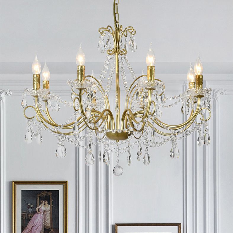 Candle Chandelier Light Fixture Traditional Metal Pendant Lighting for Restaurant