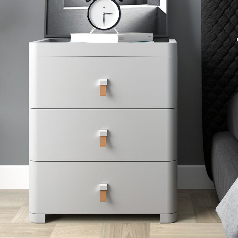 Contemporary Grey / White Chest Plastic Chest with Drawers for Bedroom