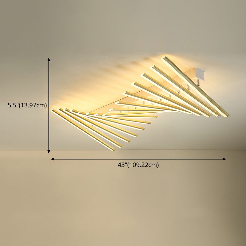 Barra delgada LED ACRYLIC FLUSH LEUCHAS DE CADO MODERNO Lámpara de montaje de 15 luces de 15 luces