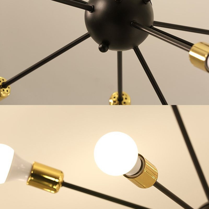 12 lampes de plafond en métal en forme d'éclatement de 25 "de largeur industriel d'éclairage de bulbe ouvert